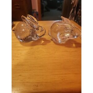 2 glass bunnies